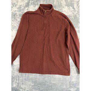 J.Crew Mens Burgundy 1/4 Zip Pullover Authentic Sueded Jersey XL